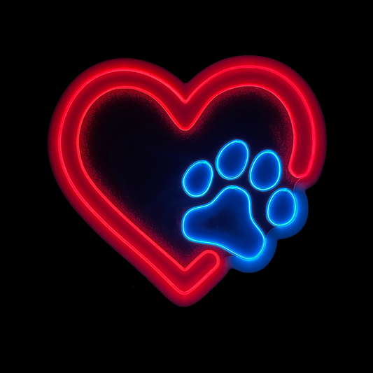 Blue Heart Neon Art