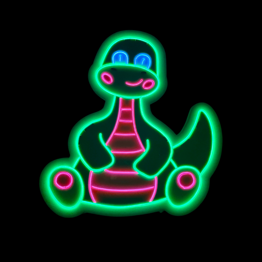 Baby T-Rex Neon Art