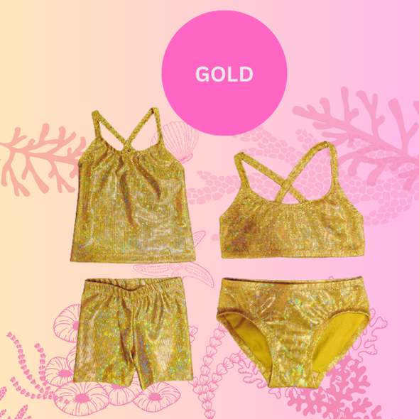 Gold sparkle bikini set options Brisbane Australia