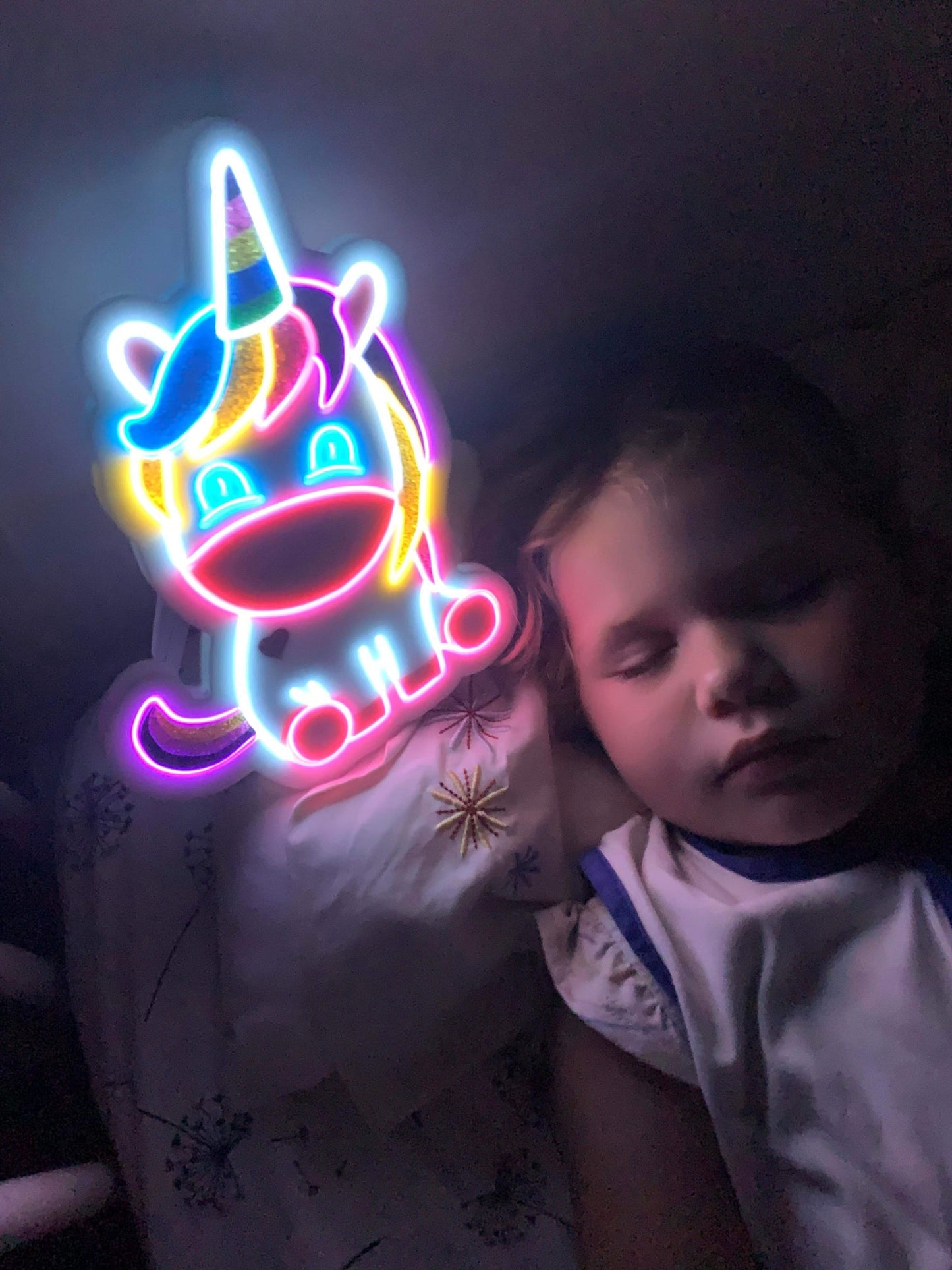 Baby Unicorn Neon Art