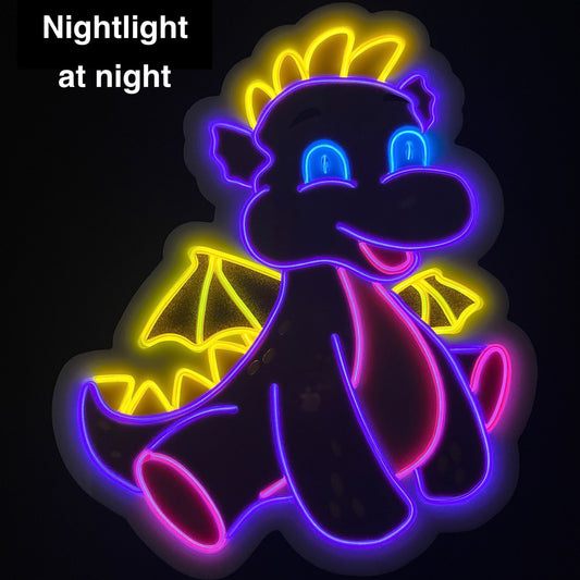 Baby Dragon Neon Art