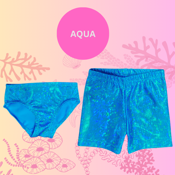 Aqua blue Hot pink sparkle pant style and short style bikini bottoms Brisbane Australia