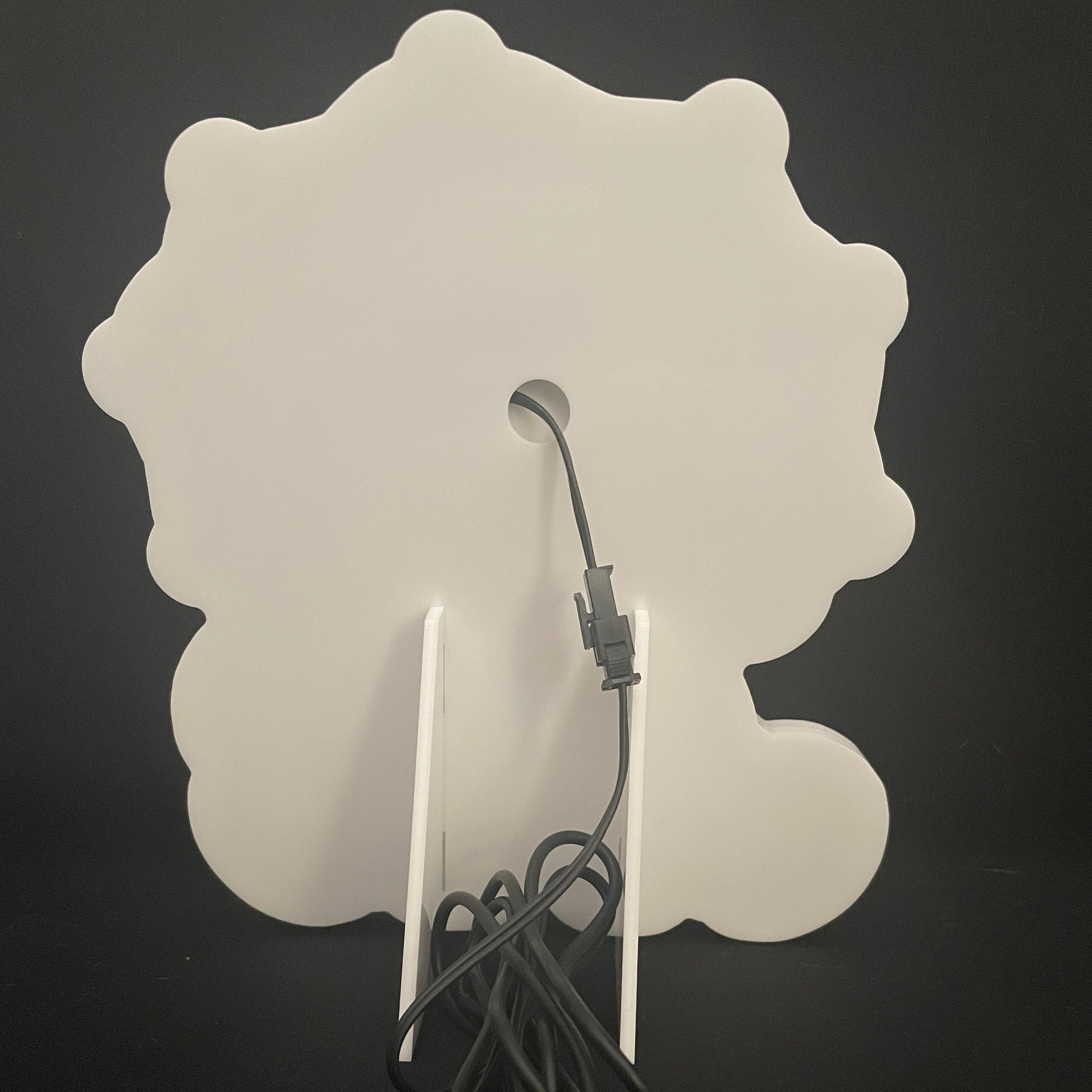Back view of Triceratops dinosaur neon light