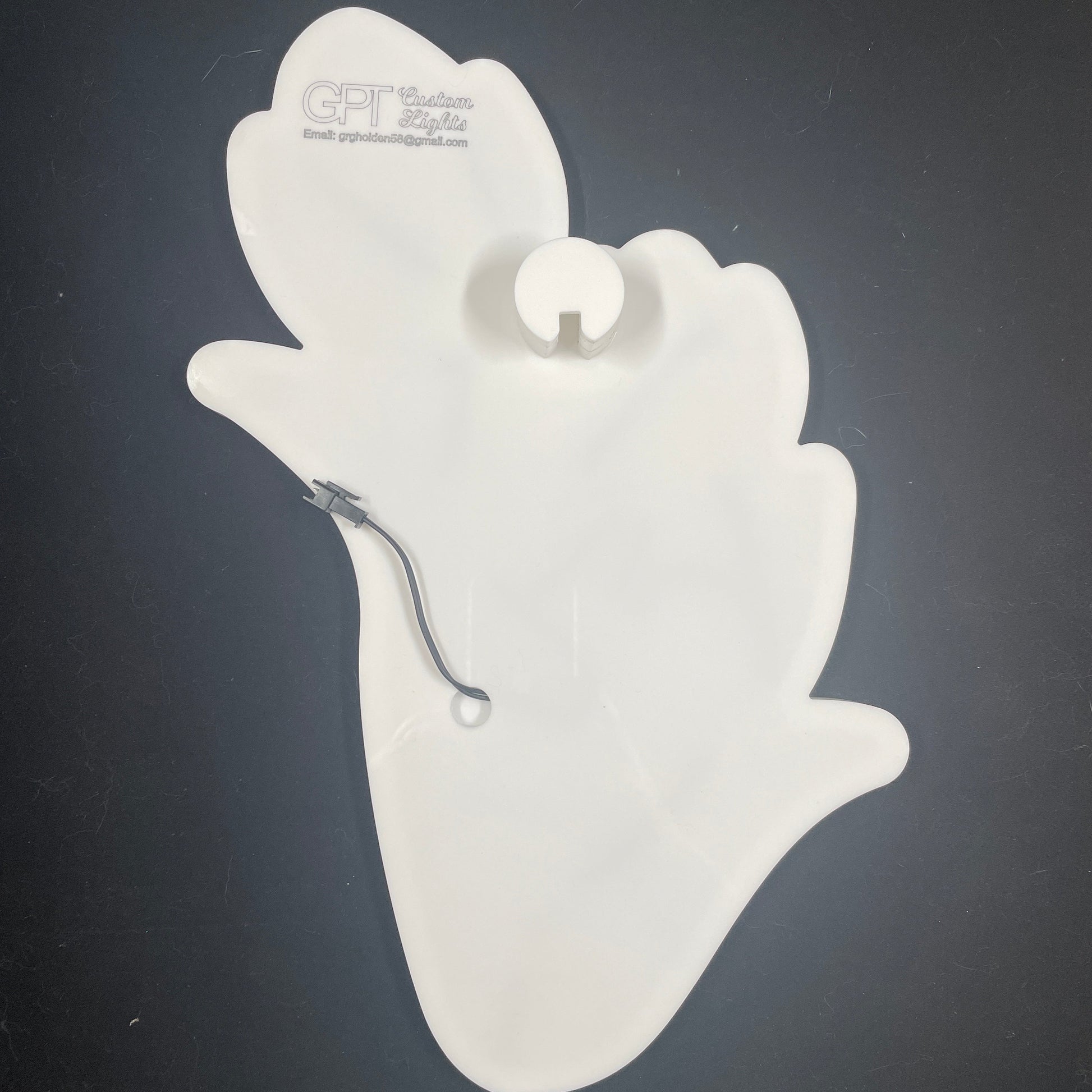 Back view of the tulip neon light