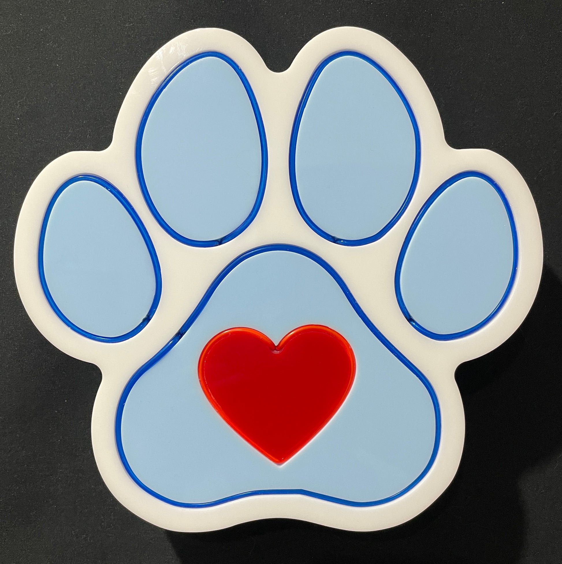 Blue Paw print neon light not lit up