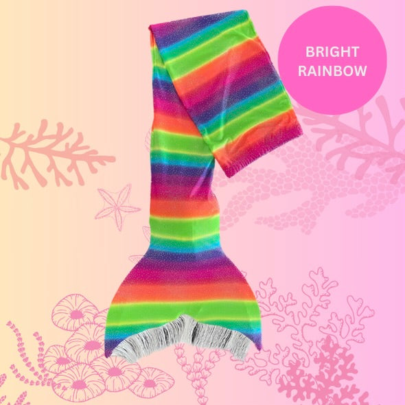 Bright rainbow sparkle swimmable mermaid tail with monofin Brisbane Australia