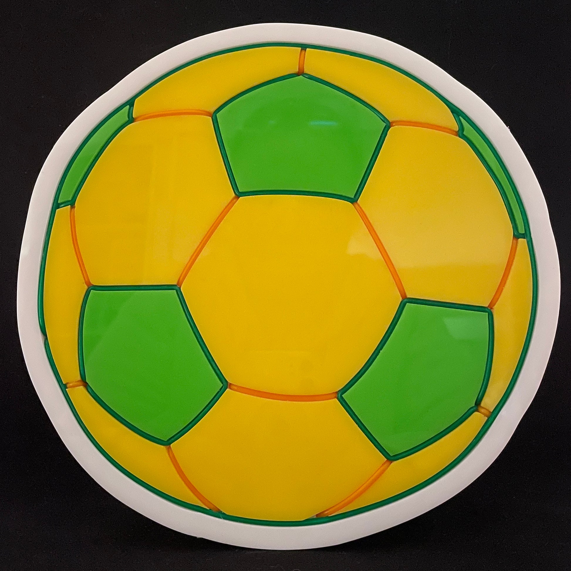 Green and yellow soccer ball neon light not lit up
