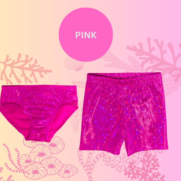 Hot pink sparkle pant style and short style bikini bottoms Brisbane Australia
