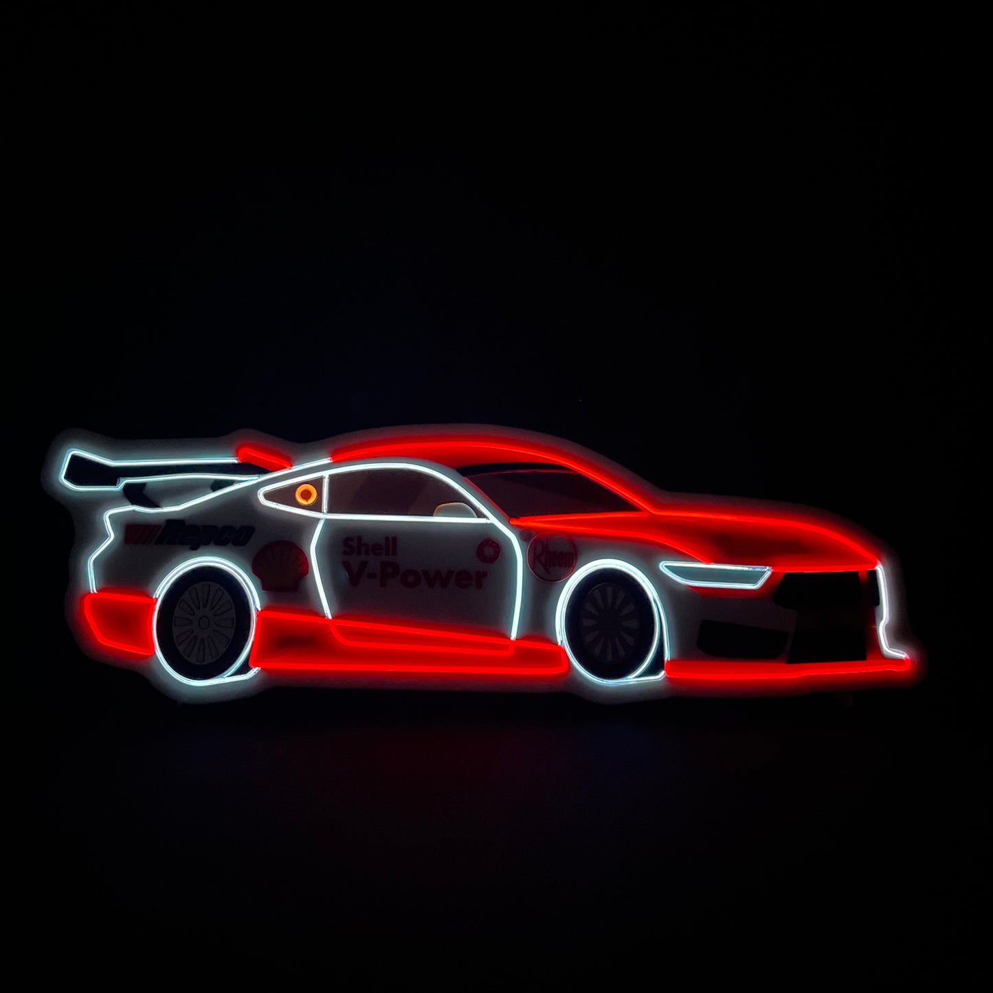 V8 Super Cars neon light