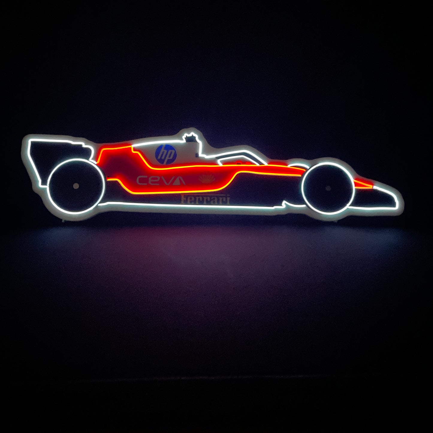 F1 racing car neon light