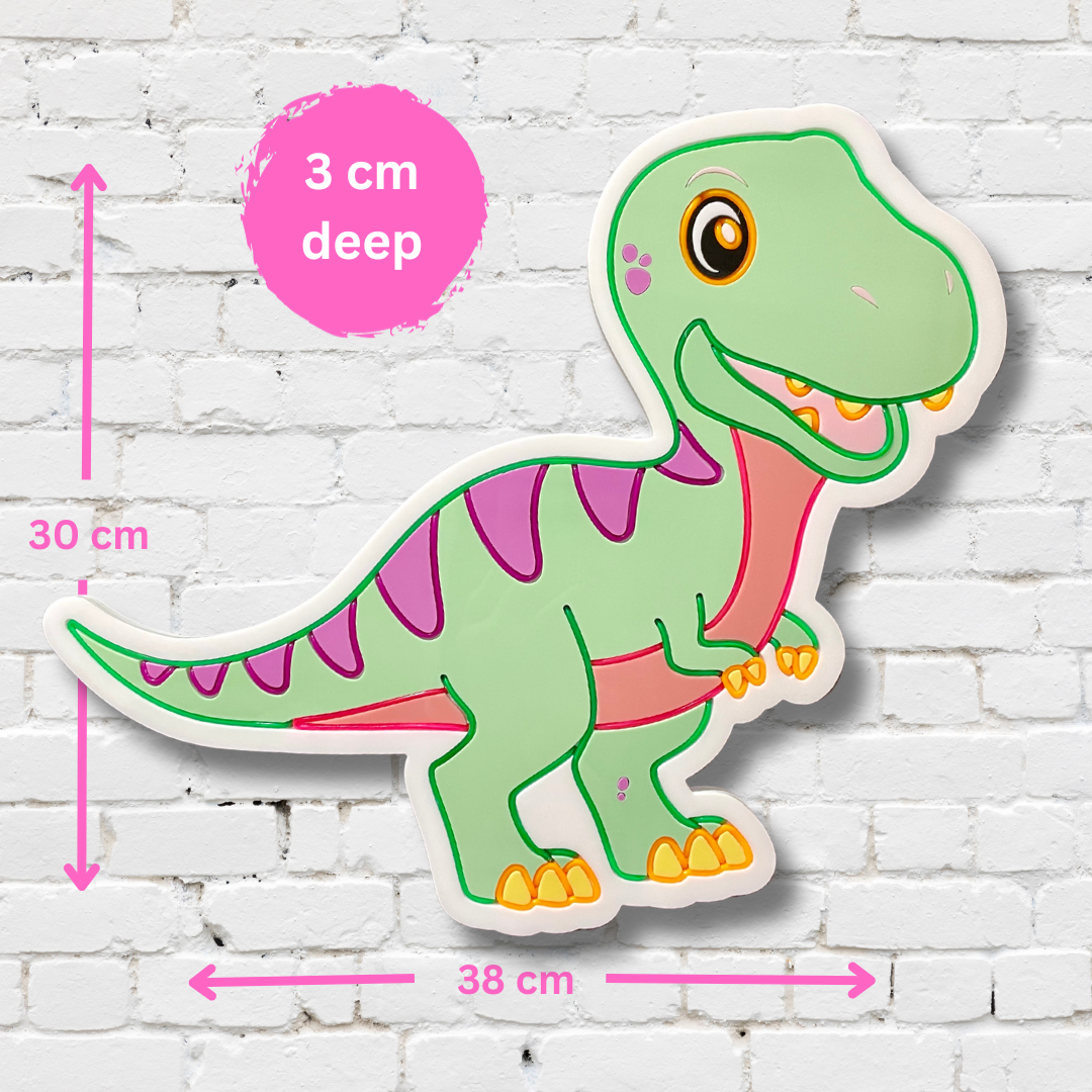 Measurements for T-Rex dinosaur neon light