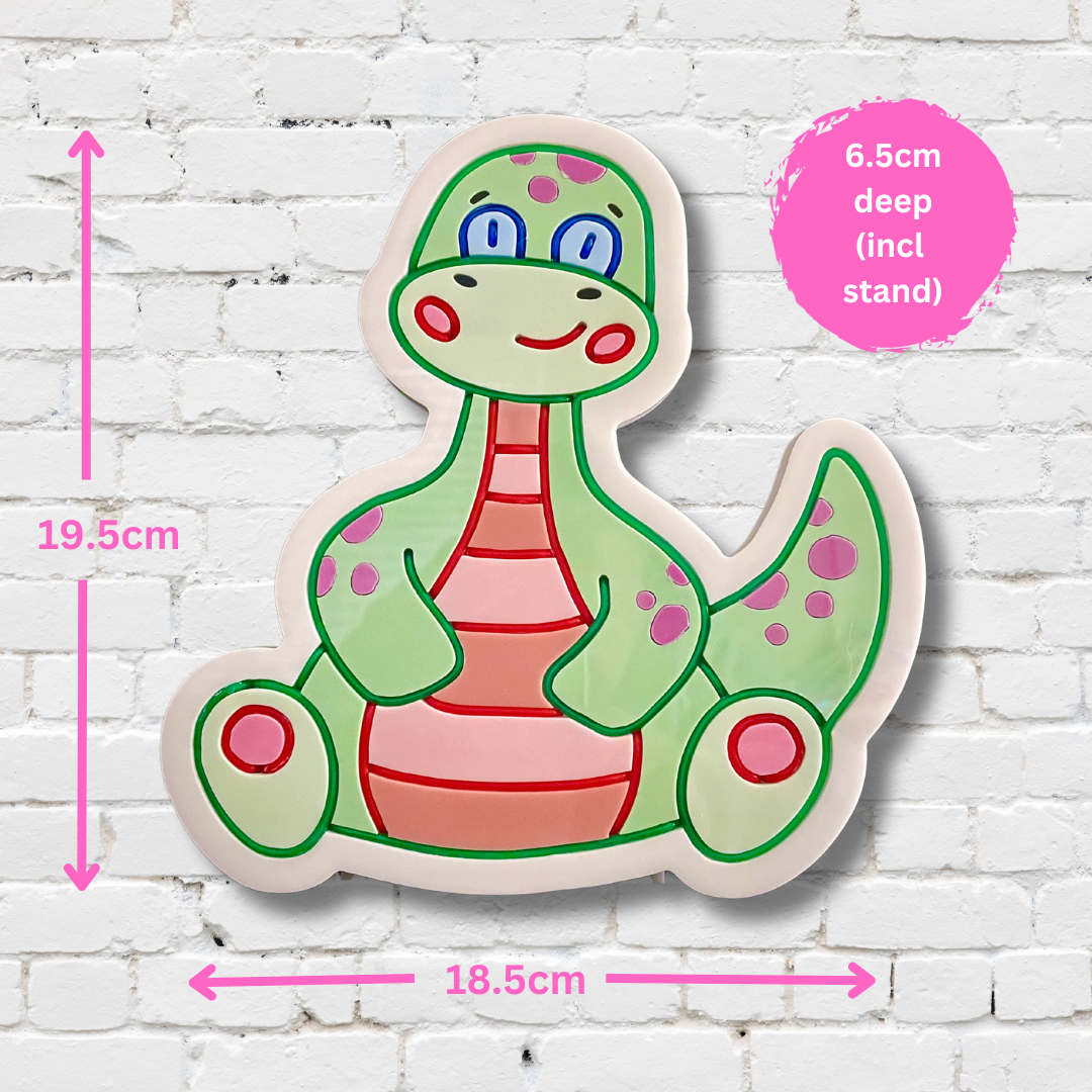 Measurements for baby dinosaur neon light