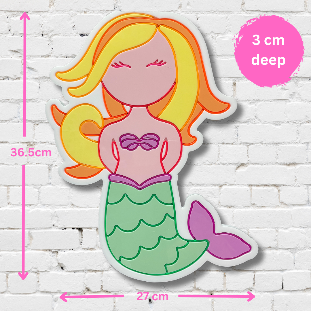 Measurements for mermaid neon light