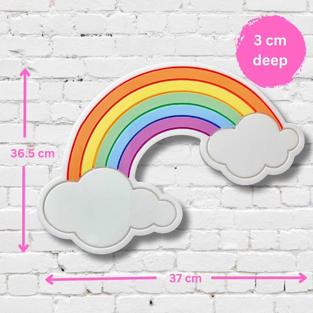 Measurements for rainbow and clouds neon light