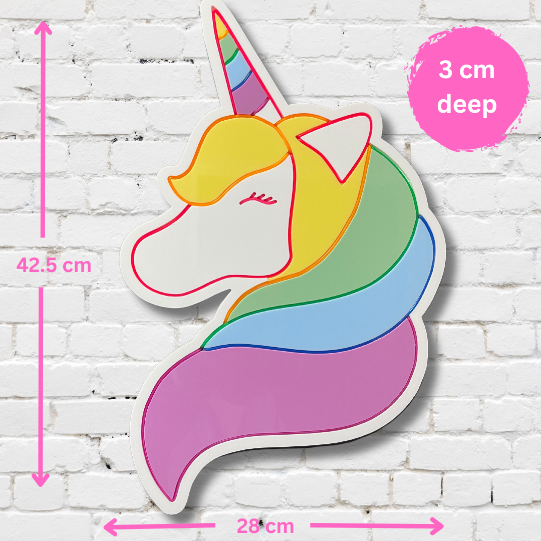 Measurements for unicorn neon light