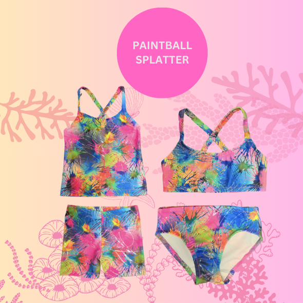 Paintball splatter look bikini set options Brisbane Australia