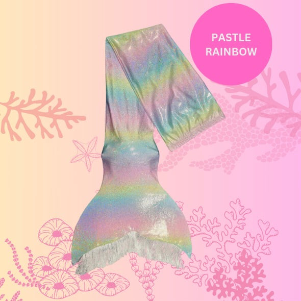 Pastel rainbow sparkle swimmable mermaid tail with monofin Brisbane Australia