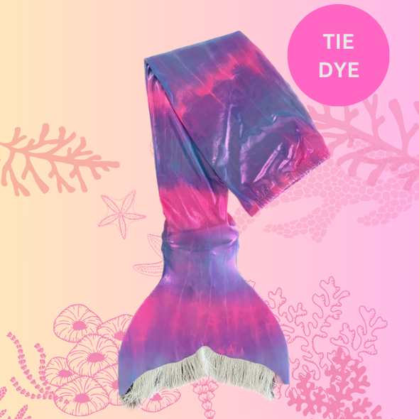 Pink and blue tie-dye Swimmable mermaid tail with monofin Brisbane Australia