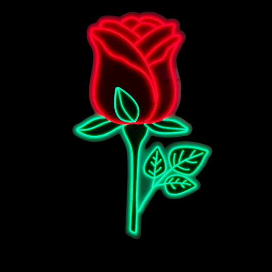 Red rose neon light